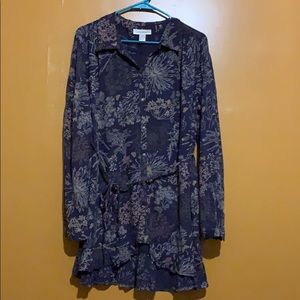 Maternity Long Sleeve Blue Navy Floral Motherhood